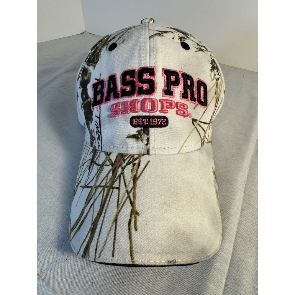 Bass Pro Shops White Pink Camo Women's Adjustable Hat Cap